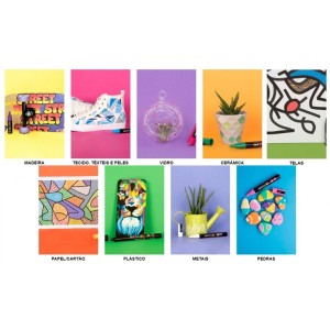 Caneta Posca 1.8-2.5MM PC-5M com 8 Cores UNI-BALL  