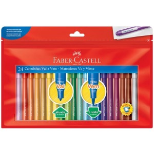 Canetinha Hidrografica 24 Cores Vai e Vem - FABER CASTELL