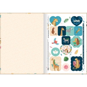 CADERNO BROCHURA PEQUENO 1/4 80FLS JUNGLE HEART TILIBRA
