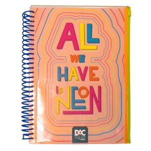 CADERNO UNIVERSITARIO 10 MATERIAS 160FLS COLOR BUBBLE LARANJA DAC