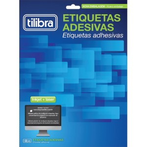 ETIQUETA 12,7X44,5 CARTA TB6187 100FLS 8000 ETIQS. 80 P/FOLHA TILIBRA