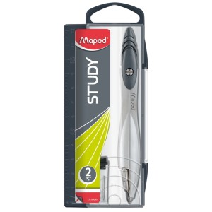 COMPASSO ESCOLAR METAL C/GRAFITE STUDY CORES MAPED