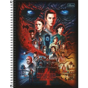 CADERNO UNIVERSITARIO 1 MATERIA 80FLS STRANGER THINGS TILIBRA