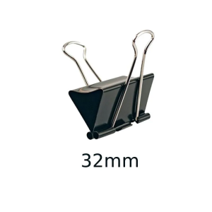 Prendedor de Papel 32mm Caixa Com 12 Unidades Preto KAZ