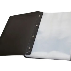 Pasta Catalogo Portfolio OF 100 Envelopes 0,12 Media Preta Com Visor Com Parafuso Ref.125 ACP