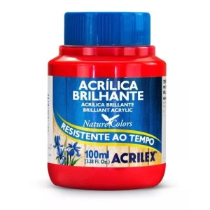 TINTA ACRILICA BRILHANTE 100ML VERMELHO FOGO ACRILEX