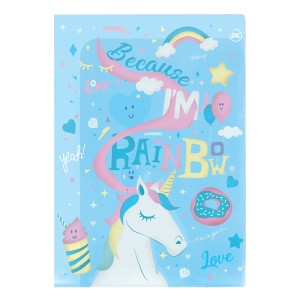 PASTA EM L A4 C/10 DIVISÕES UNICORNIO AZUL DAC