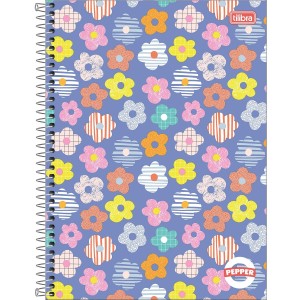 Caderno Universitario 16 Materias 256fls Pepper Feminino Capa Dura TILIBRA