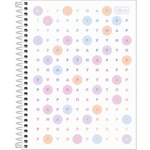 CADERNO COLEGIAL 1 MATERIA 80FLS HAPPY COLOR TILIBRA