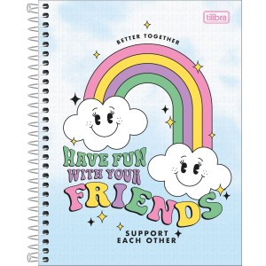 CADERNO COLEGIAL 1 MATERIA 80FLS GOOD VIBES TILIBRA