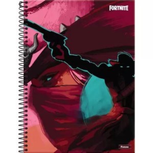 CADERNO ESPIRAL PEQUENO 1/4 80FLS FORTNITE FORONI