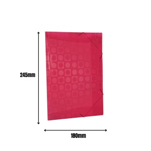 Pasta Plastica Aba Com Elastico 1/4 Pequena 245X180mm Sem Lombada Fina Vermelha Decorada REF.300VM DAC