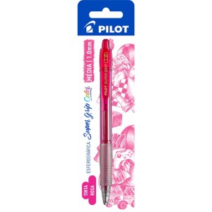 Caneta Esferografica 1.0mm Super Grip Color Rosa Blister PILOT