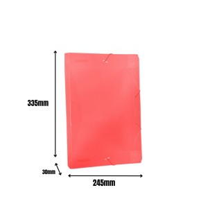 Pasta Plastica Aba Com Elastico Oficio 245X335mm Lombada 30mm Vermelha Ref.1023.VM ACP