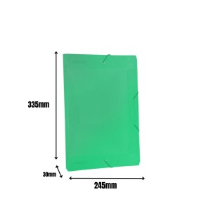 Pasta Plastica Aba Com Elastico Oficio 245X335mm Lombada 30mm Verde Ref.1023.VD ACP