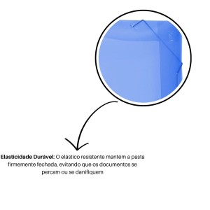 Pasta Plastica Aba Com Elastico Oficio 245x335mmLombada 40mm Azul Ref.504PP-AZ DAC