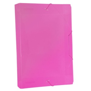 Pasta Plastica Aba Com Elastico Oficio 245X335mm Lombada 55mm Rosa Ref.1025.RS ACP