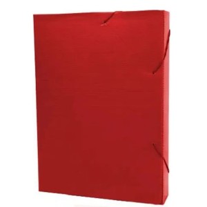 Pasta Plastica Poliondas Com Elastico Oficio 245X340mm Lombada 35mm Vermelha KAZ