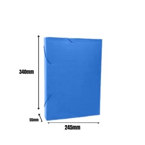 Pasta Plastica Poliondas Com Elastico Oficio 245X340mm Lombada 55mm Azul KAZ