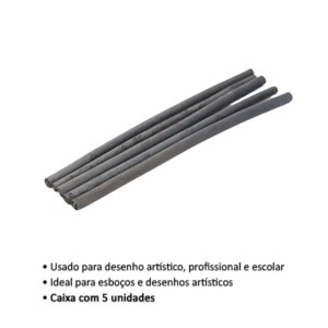 Carvao Vegetal Escolar Caixa Com 5 Unidades Ref.KZ2019 KAZ | SINOART