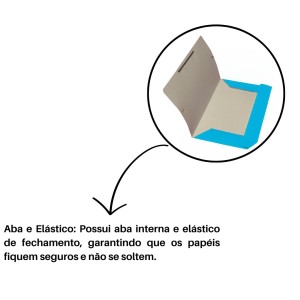 Pasta Papelao Aba Com Elastico Azul Claro 230X340mm Fina GOLDEN KRAFT