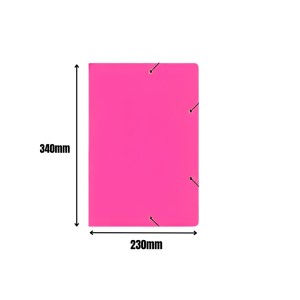 Pasta Papelao Aba Com Elastico Rosa 230X340mm Fina Ref.1857 JUSSARA