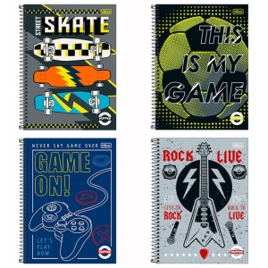 Caderno Universitario 1 Materia 80fls Pepper Masculino Capa Dura TILIBRA