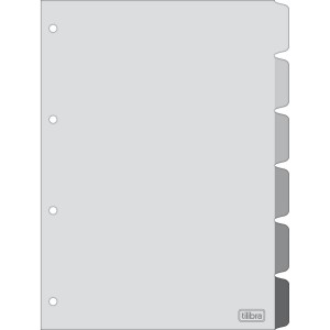 Divisoria de Papelão A4 C/6 Divisórias Cinza Academie TILIBRA