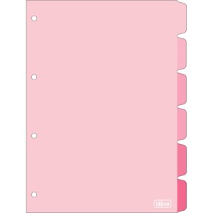 DIVISORIA PAPELAO A4 C/6 DIVISORIAS ROSA ACADEMIE TILIBRA