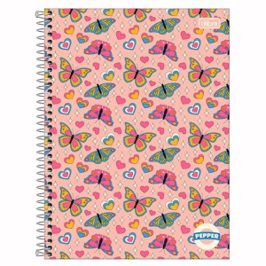 Caderno Universitario 16 Materias 256fls Pepper Feminino Capa Dura TILIBRA