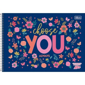 Caderno de Desenho Milimetrado 96fls D+ Feminino Capa Dura TILIBRA