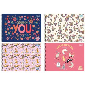 Caderno de Desenho Milimetrado 96fls D+ Feminino Capa Dura TILIBRA