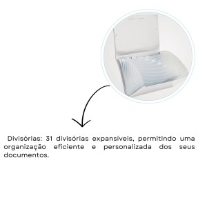 Pasta Sanfonada Plastica Oficio 31 Divisorias Ccristal 260X385mm Ref.1029.CR ACP