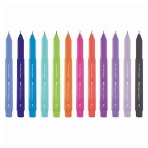 Caneta hidrográfica 0.4mm Kit Com 12 Cores Fine Pen Colors - FABER CASTELL