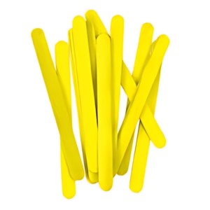 Palito De Sorvete Ponta Redonda  Amarelo Com 100 - KAZ