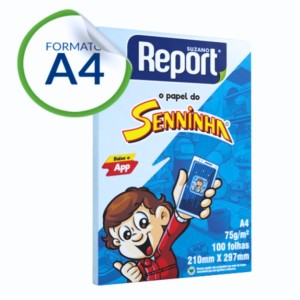 Papel Sulfite A4 75g 100 Folhas Azul - SENINHA REPORT