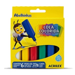 Cola Colorida 23g com 6 Cores ACRILEX