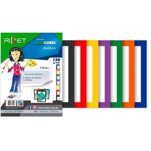 Bloco Criativo Moldura Cores Lisa OF 7 Cores 35 Folhas 120gr 230X320mm Ecocores RIDET NOVAPRINT Ref.010015