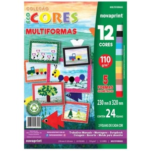 Bloco Criativo Multiformas N°1 Com 05 Formas 24 Folhas 110gr 230X320mm Ecocores RIDET NOVAPRINT
