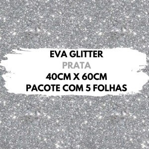 Eva Glitter 40X60cm Pacote Com 5 Folhas