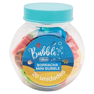 Borracha Mini Bubble Pote Com 20 Unididades Tilibra