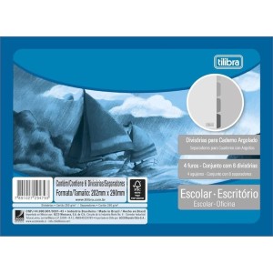 Divisoria de Papelão A4 C/6 Divisórias Cinza Academie TILIBRA