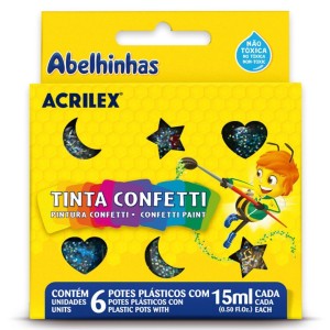 Tinta Confetti com 6 Cores 15ml ACRILEX