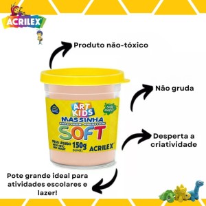 Massinha Base Amido Soft 150gr Amarelo Pessego ACRILEX