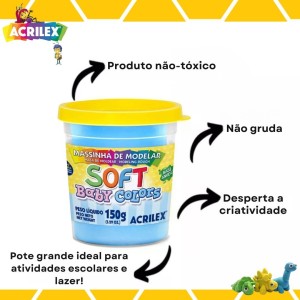 Massinha Base Amido Soft 150gr Azul Bebe Colors ACRILEX