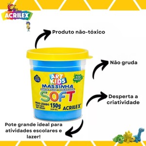 Massinha Base Amido Soft 150gr Azul ACRILEX