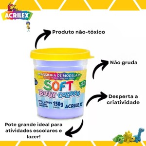 Massinha Base Amido Soft 150gr Lilas Bebe Colors ACRILEX