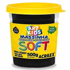 Massinha Base Amido 500gr Preta Soft ACRILEX