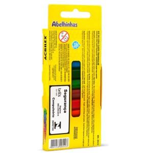 Giz de Cera Curto Triangular 12 Cores ACRILEX