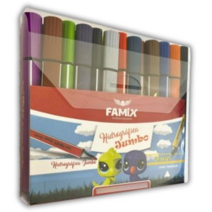Canetinha Hidrografica 24 Cores Jumbo Triângular FAMIX